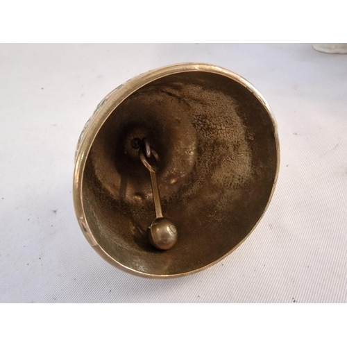 77 - Vintage Brass Evangelist / Sanctuary Bell with Latin Saint Names, (Approx. H: 13cm)