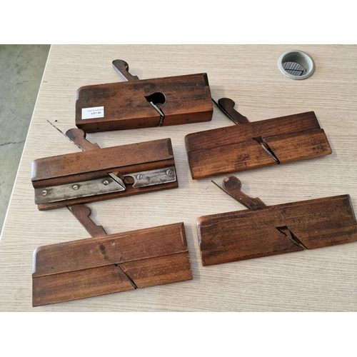 85 - 5 x Antique Wood Planes