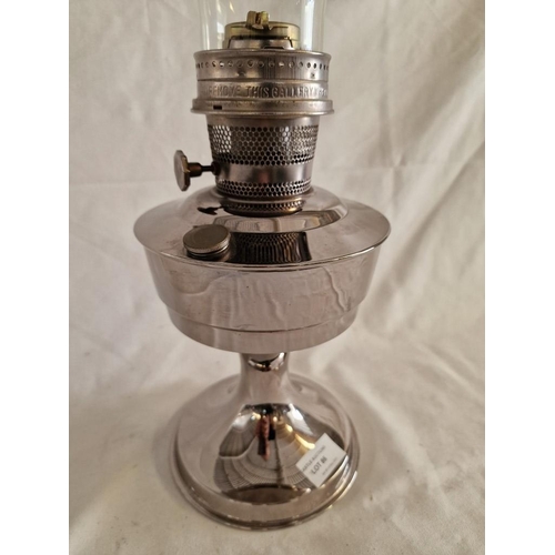 86 - Vintage Chromed Oil Lamp with Glass Funnel, (Approx. H: 60cm)