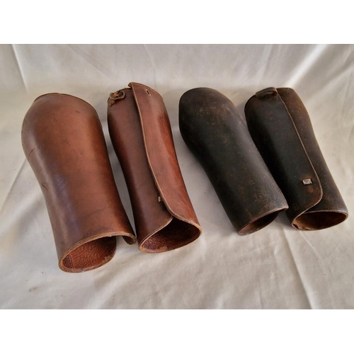 88 - 2 x Pairs of Vintage Cavalry Leather Calf Gaiters / Riding Spats / Half Chaps, (2)