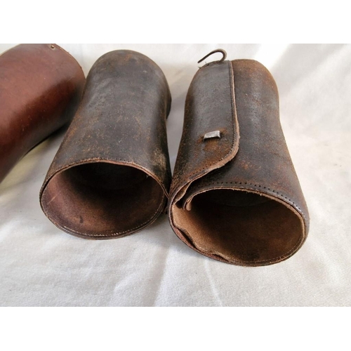 88 - 2 x Pairs of Vintage Cavalry Leather Calf Gaiters / Riding Spats / Half Chaps, (2)