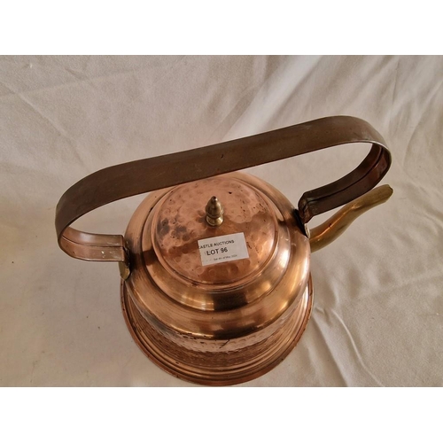 96 - Vintage Copper Plated Kettle with Brass Spout, (Approx. H: 27cm)