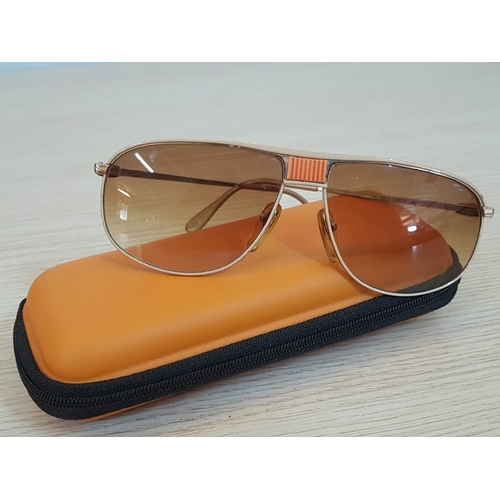 66 - Retro Lacoste Men's Sunglasses Gold Tone with Orange Colour Case