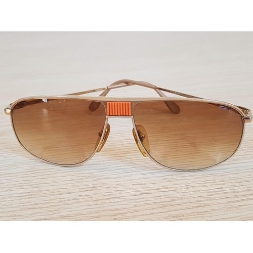 66 - Retro Lacoste Men's Sunglasses Gold Tone with Orange Colour Case