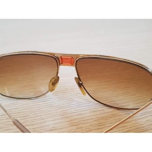 66 - Retro Lacoste Men's Sunglasses Gold Tone with Orange Colour Case