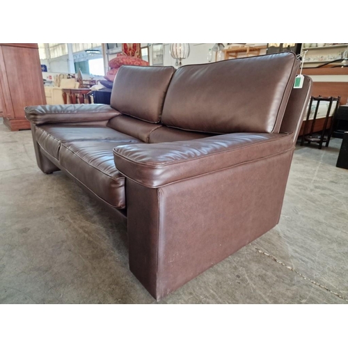 777 - Brown Leatherette 2-Seat Sofa (170 x 86 x 80cm)