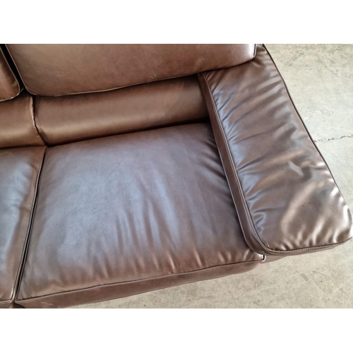 777 - Brown Leatherette 2-Seat Sofa (170 x 86 x 80cm)