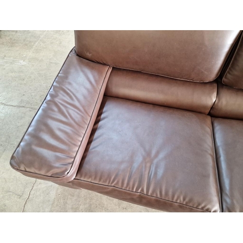 777 - Brown Leatherette 2-Seat Sofa (170 x 86 x 80cm)