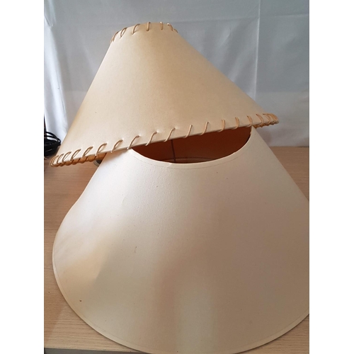 788 - Lighting Collection; 2 x Jumbo Size Beige Lamp Shades and 2 x Un-Used Ikea Plastic Hanging Lights