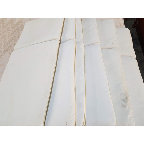 790 - Set of 6 x Garden Chairs Cushions White Sailcloth (A/F)