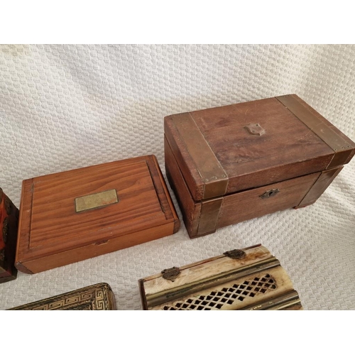 780 - Collection of Assorted Boxes; Jewellery Caskets, Cigar Boxes and Other, (5)