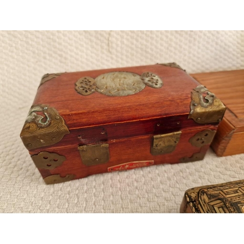 780 - Collection of Assorted Boxes; Jewellery Caskets, Cigar Boxes and Other, (5)