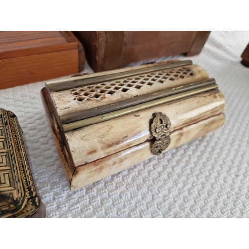 780 - Collection of Assorted Boxes; Jewellery Caskets, Cigar Boxes and Other, (5)