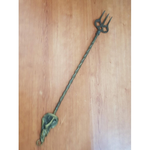 790 - Vintage Brass Decorative Fireplace Tool