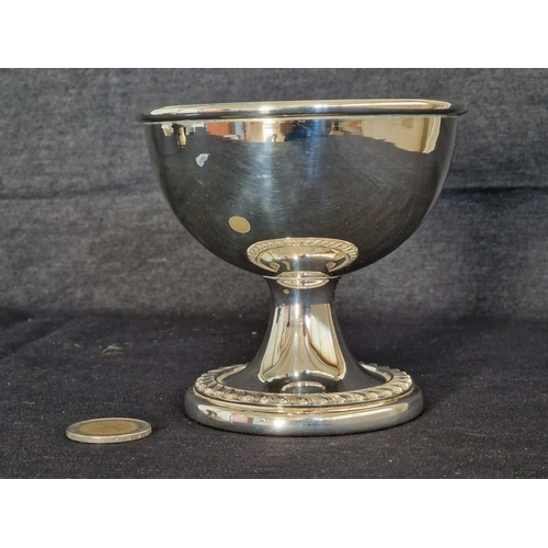 795 - High Quality Silver Plated Chalice / Goblet, with Patterned Border to Base, * Looks Immaculate / Unu... 