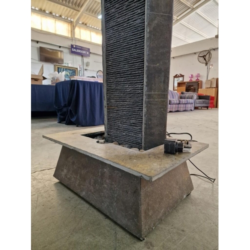 133 - Tall Floor Standing Slate Effect Water Feature / Waterfall, (Approx. H: 170cm), *Basic Test and Work... 