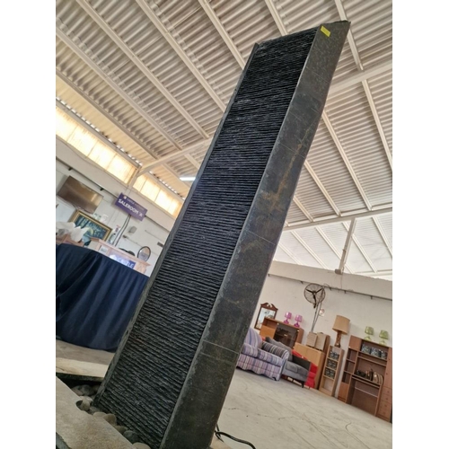 133 - Tall Floor Standing Slate Effect Water Feature / Waterfall, (Approx. H: 170cm), *Basic Test and Work... 