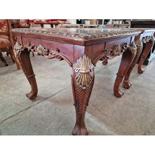 138 - Pair of Square Classical Style Side Tables with Carved Surround, Cabriole Legs with Claw Feet, (Appr... 