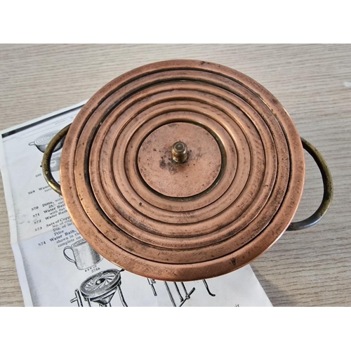 22 - Vintage Laboratory Copper Water Bath with Concentric Rings, Complete with Porcelain Sample Holder, (... 