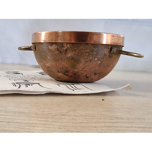 22 - Vintage Laboratory Copper Water Bath with Concentric Rings, Complete with Porcelain Sample Holder, (... 