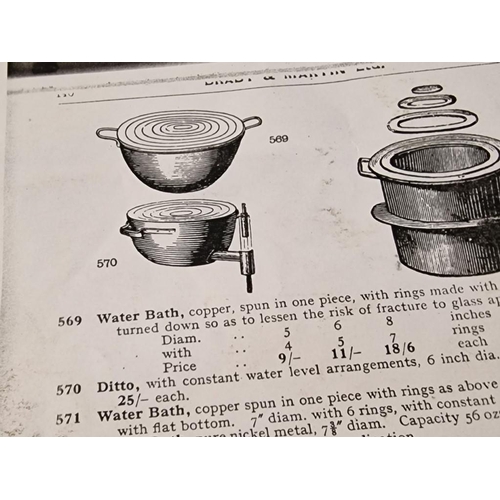 22 - Vintage Laboratory Copper Water Bath with Concentric Rings, Complete with Porcelain Sample Holder, (... 