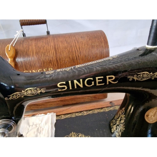 3 - Vintage Singer Sewing Machine, Hand Cranked, Circa 1934, From Elizabethport, New Jersey (USA) Factor... 