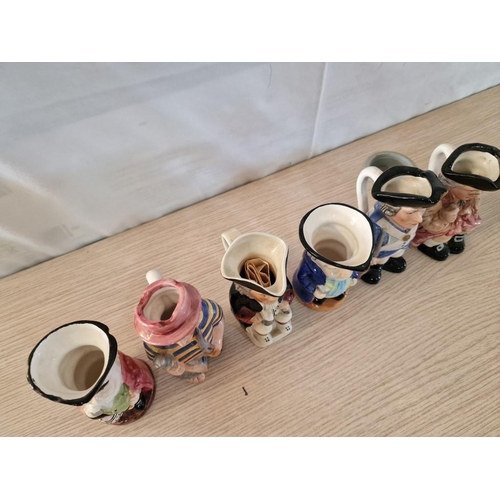 31 - Collection of 6 x Assorted Porcelain Toby Jugs, (Approx. H: 12cm), (6)