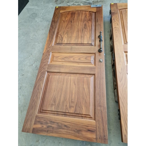456 - Heavy Solid Wood Exterior / Front Door with Handles, (Approx. 90 x 214cm)