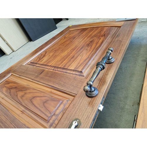 456 - Heavy Solid Wood Exterior / Front Door with Handles, (Approx. 90 x 214cm)