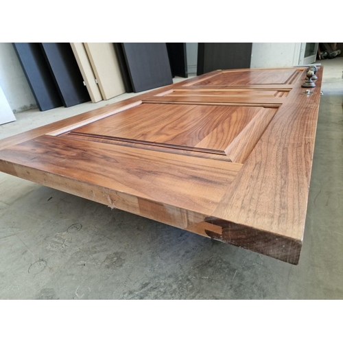456 - Heavy Solid Wood Exterior / Front Door with Handles, (Approx. 90 x 214cm)