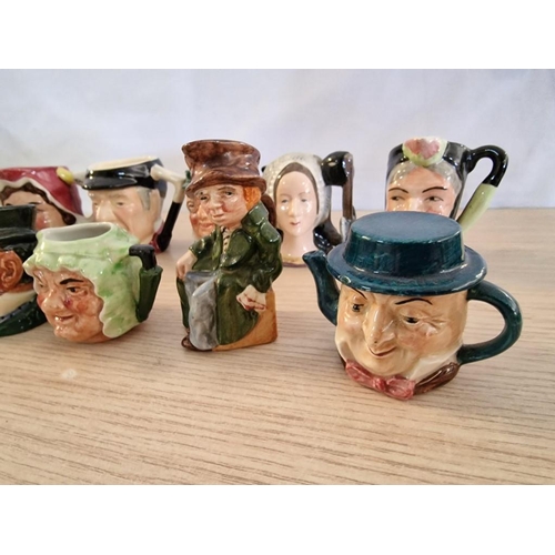 5 - Collection of 10 x Miniature Porcelain Toby Jugs, (Approx. H: 5-8cm)