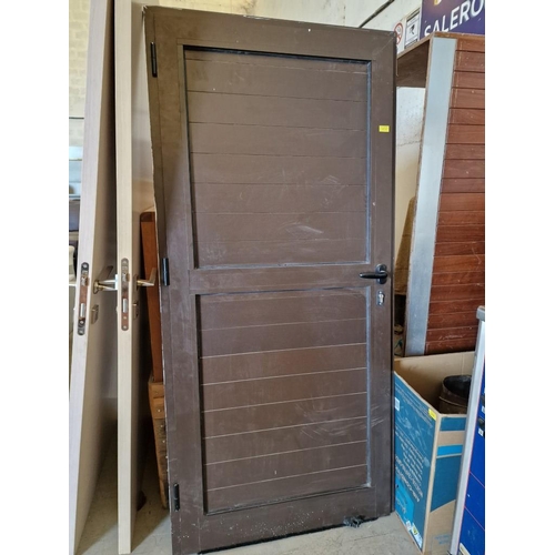 103 - Brown Colour Aluminium Door with Frame and Handle, (Approx. 84 x 186.5cm)