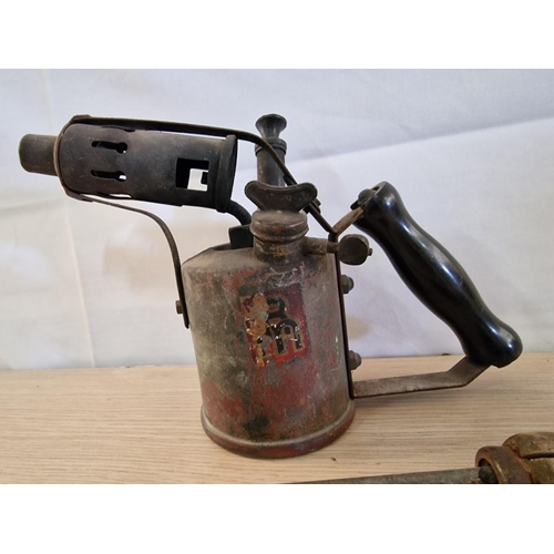 76 - Vintage Blow Torch, Together with Vintage Soldering Iron, (2)