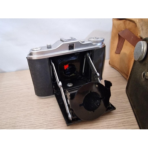 85 - Vintage Kodak Box Camera (No. 116, 2A Brownie), Together with 2 x Other Cameras & Opera Glasses (For... 