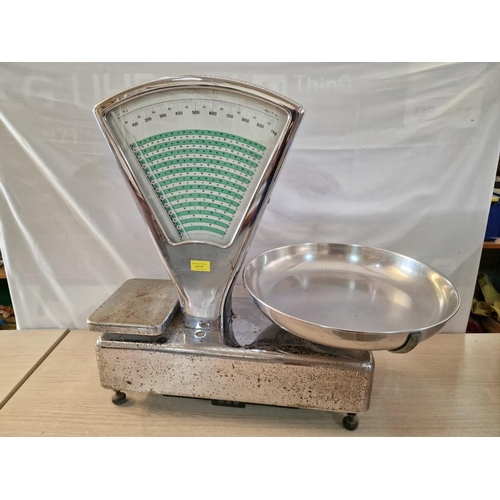 87 - Vintage Stainless Steel Commercial / Industrial / Shop Balance Scales (Double Sided), Weighs Upto 15... 