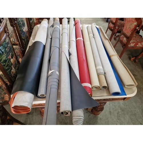 94 - Collection of Assorted Part Rolls of Leatherette / Upholstery Material, (Various Colours)