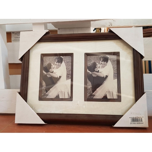 107 - Dark Wood Photo Frame (2- Photos), (41 x 31cm), (Un-Used)