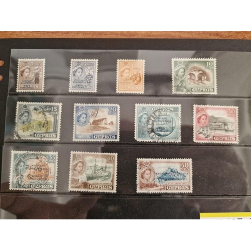 127A - 2 x Sets / Runs of Early Cyprus Postage Stamps; Queen Elizabeth II, Circa 1955, Consecutive Run from... 