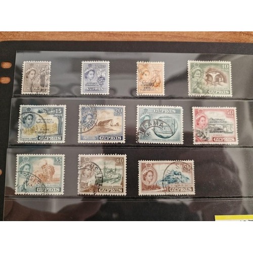 127B - 2 x Sets / Runs of Early Cyprus Postage Stamps; Queen Elizabeth II, Circa 1955, Consecutive Run from... 