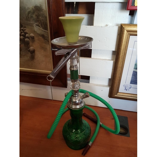 100A - Oriental Green and Blou Narguiles / Shisha Pipe with Accessories