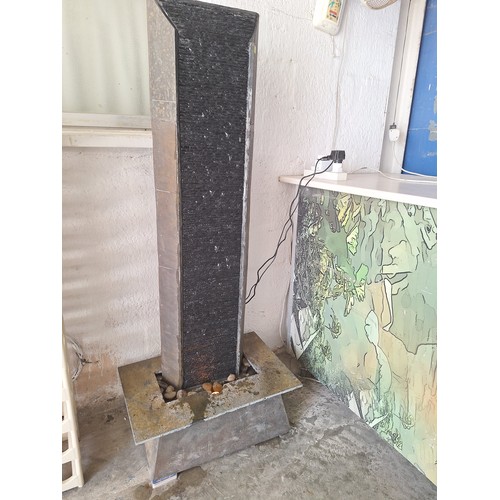 133 - Tall Floor Standing Slate Effect Water Feature / Waterfall, (Approx. H: 170cm), *Basic Test and Work... 