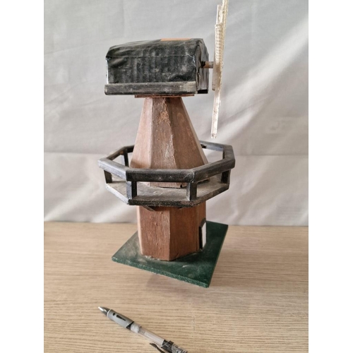 240 - Vintage Handmade Wooden Windmill (Approx. H: 41cm)