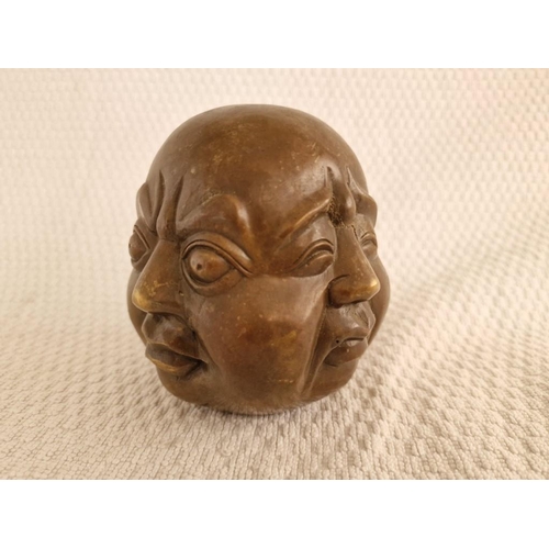 131 - 4-Faced / 4-Sided Buddha Head Ornament, (Approx. H: 11cm)