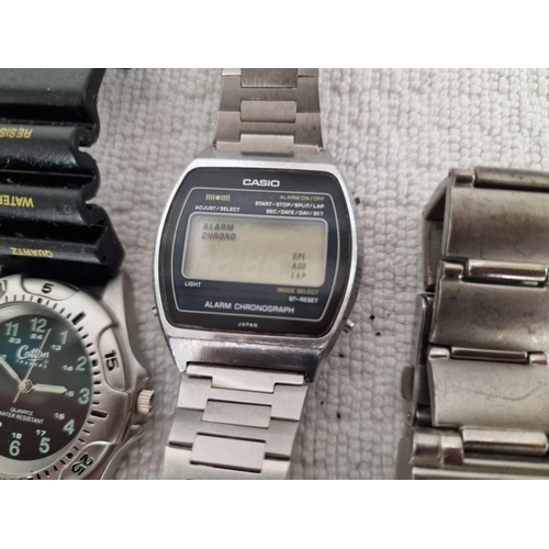 145 - Collection of 8 x Assorted Gents Wrist Watches, Incl. Casio Digital, Swatch, Cotton Traders, Philip ... 