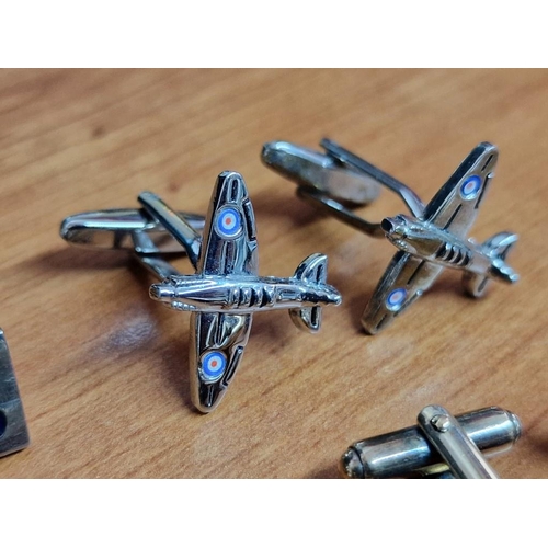 147 - 10 x Pairs of Assorted Cufflinks, a Tie Slide and Tie Pin, (see multiple catalogue photos)