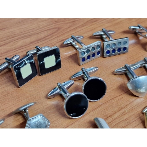 147 - 10 x Pairs of Assorted Cufflinks, a Tie Slide and Tie Pin, (see multiple catalogue photos)