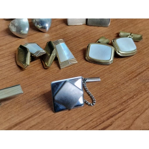 147 - 10 x Pairs of Assorted Cufflinks, a Tie Slide and Tie Pin, (see multiple catalogue photos)