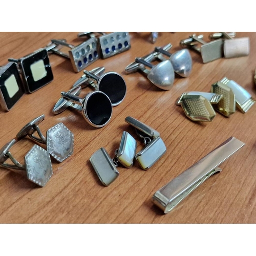 147 - 10 x Pairs of Assorted Cufflinks, a Tie Slide and Tie Pin, (see multiple catalogue photos)