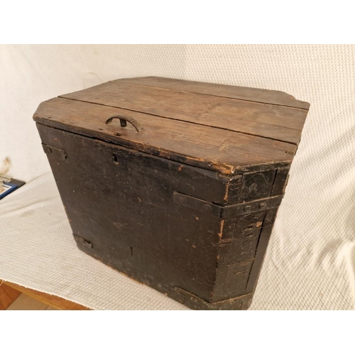 153 - Vintage Wooden Box with Hinged Lid, (Approx. 54 x 42 x 40cm)