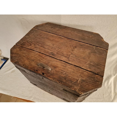 153 - Vintage Wooden Box with Hinged Lid, (Approx. 54 x 42 x 40cm)